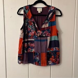 Maeve by Anthropologie Patchwork Sleeveless Blouse